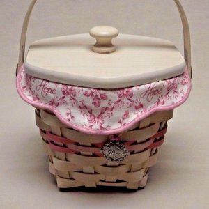 Longaberger 2001 HOH / ACS Basket Combo, with Liner, Protector, Lid and Tie-On